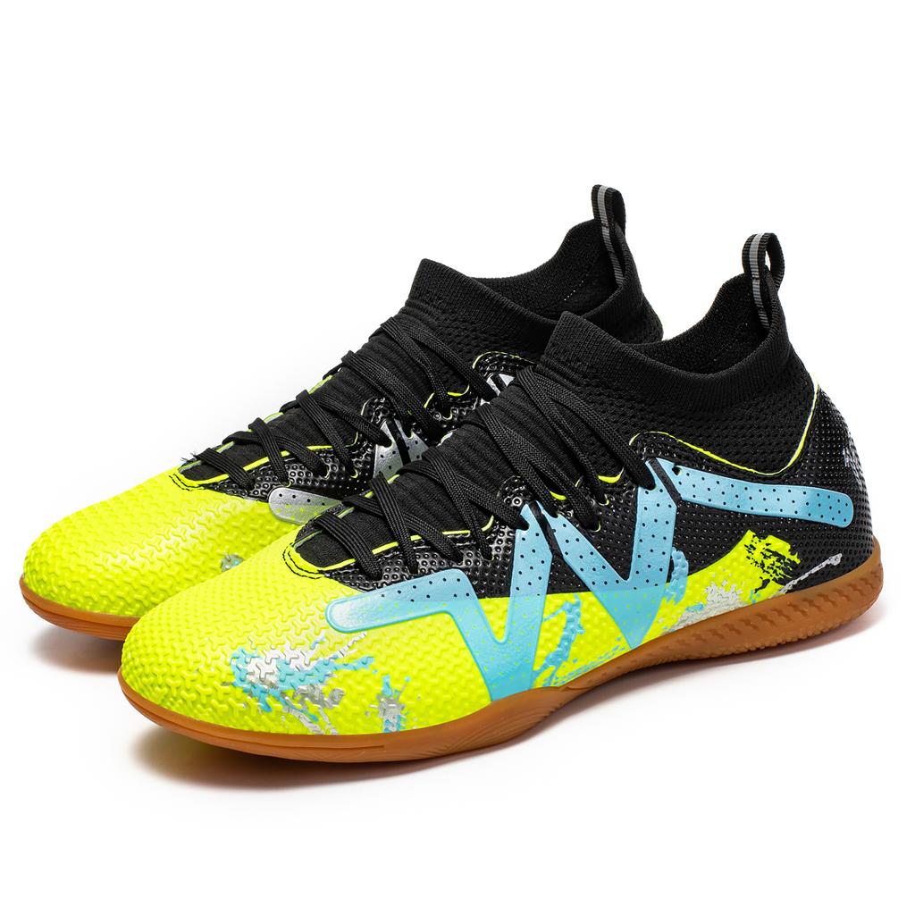 Professional Men's's Indoor Flat Soccer Shoes for Bottomed Adult Durable Comfortable Training Shoes Teenagers Non Slip Soccer Shoes