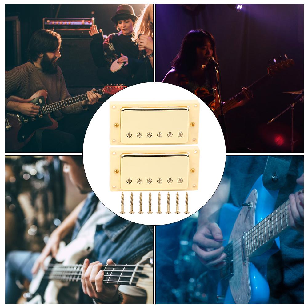 2 Stück Set E-Gitarren Tonabnehmer Magnet Keramik für LP Profi Gitarrist mit 8 Schrauben Gelb