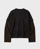 HOOVES Cutoff Stripe Layered Long Sleeve [Black]