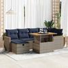 VidaXL Garden Lounge Set with Cushions 7 Pcs Grey Braided Resin Acacia 3328118