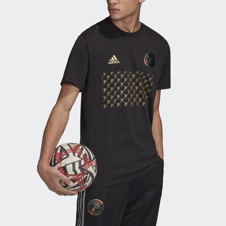 Adidas Paul Pogba Football Training Short Sleeve T-Shirt Men Tops Black FI0714