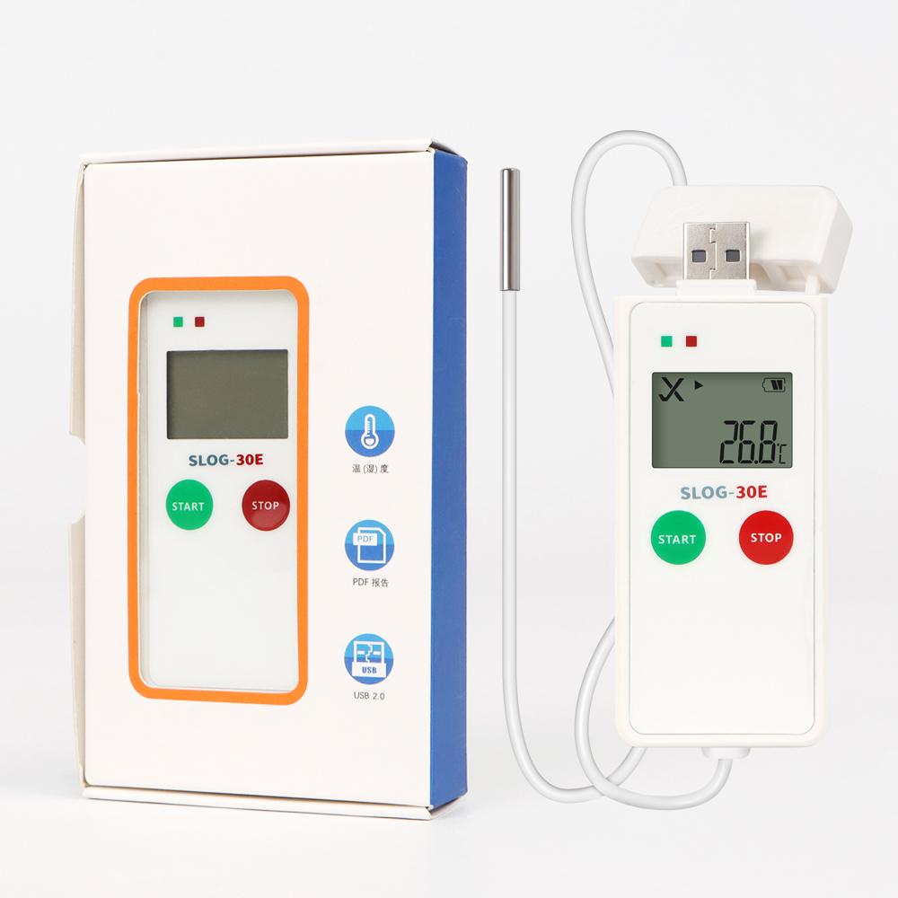 -30~70℃ USB Temperature Logger LCD Display Temperature Datalogger 65000 Sets PDF Recorder Datalogger for Food Drug Cold-chain