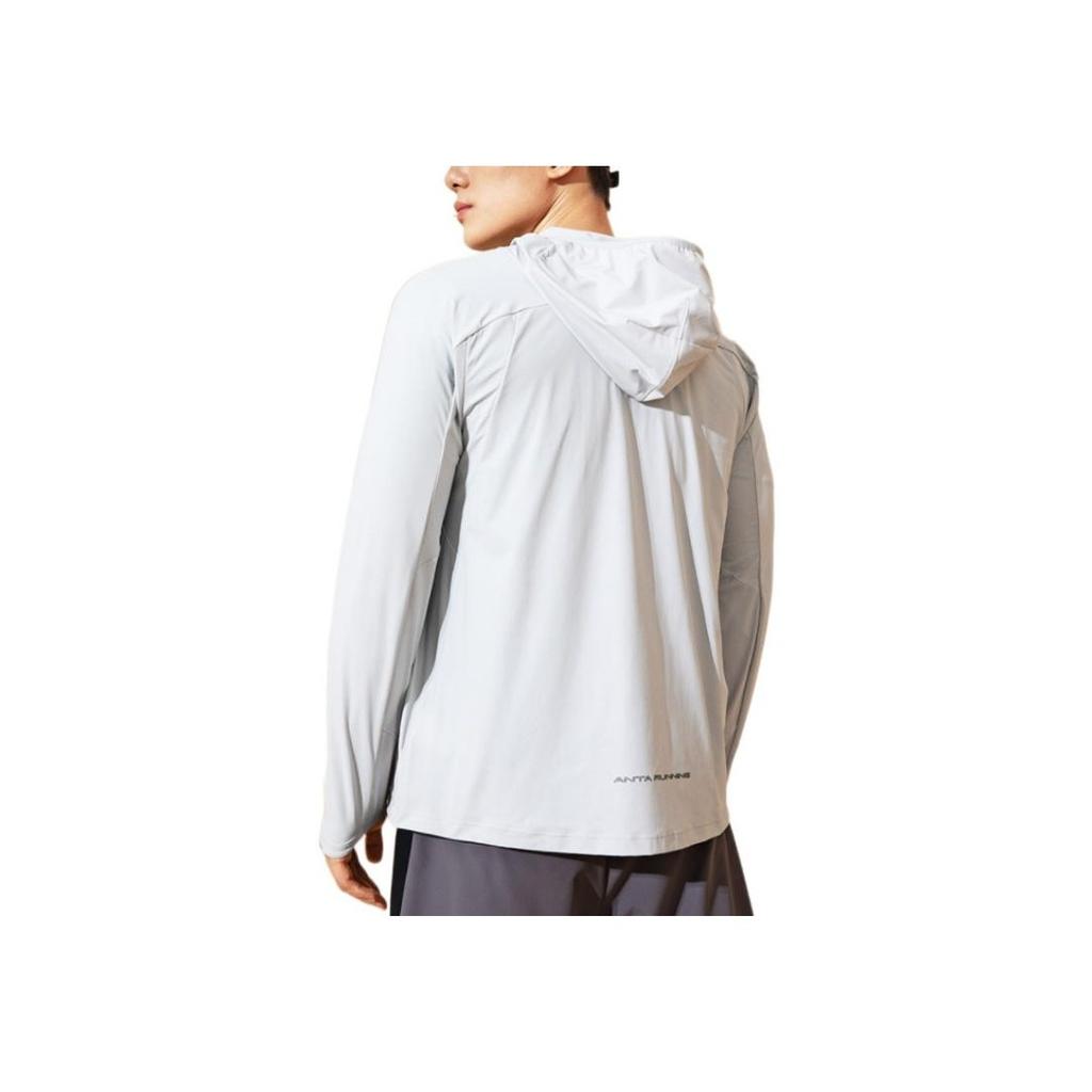 Anta Running Series FW22 Solid Color Logo Print Zip-Up Sports Woven Jacket Men Jackets Gray 152235701-1