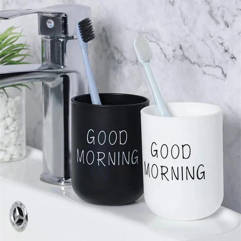 Hot sale Couple Toothbrush Washing Mouth Cups Plastic Home Hotel Tooth Brush Holder Bathroom Accessories Mouthwash Storage