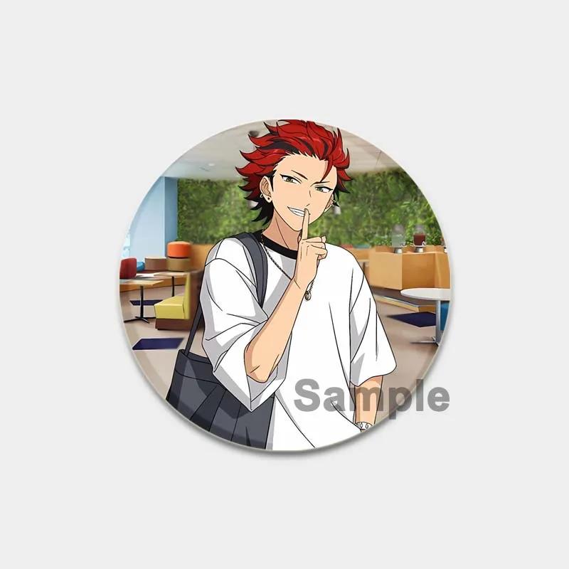 32/44/58mm Ensemble Stars Handgemachte Anstecknadel Rund Cartoon Lustig Einrastbare Broschen für Rucksack-Zubehör Anime Sammlerstück Abzeichen Hutdekoration