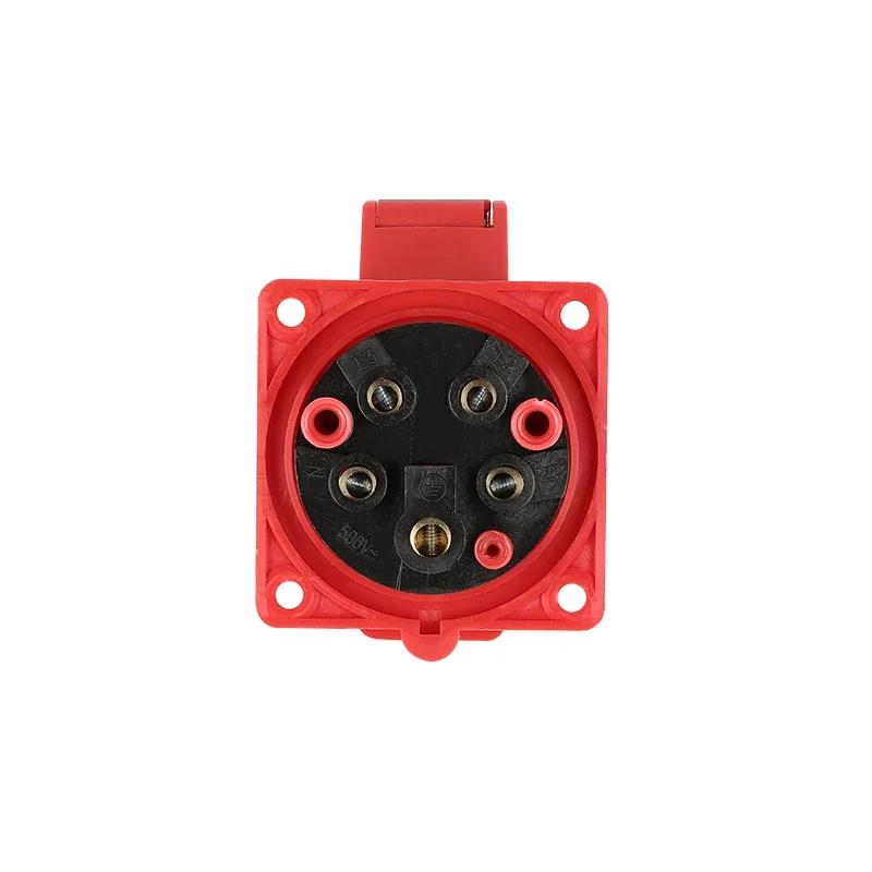 5Pcs Industrial Plug and Socket Waterproof Connector 3PIN 4PIN 5PIN 16A/32A Waterproof Electrical Connection Wall Mount Socket