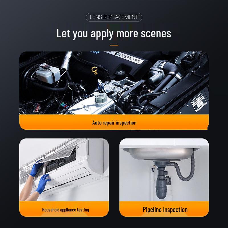 5.5mm HD Screen Handheld Car Detector, 8mm Lens Pipe Camera, Industrial Endoscope