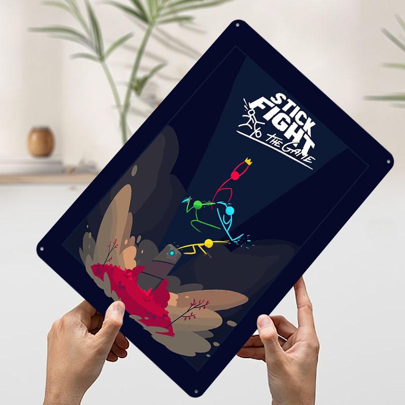 

Stick Fight The Game Poster Customized Wall Art Vintage Metal Signs Retro Tin Plaque for Man Cave Home Decorations Office Decor 7.9x11.8In(20x30cm)