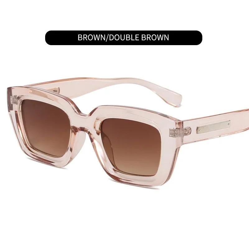 New Retro Square Sunglasses For Women Men Fashion Transparent Frame Glasses Eyewear Male Shades UV400 Rivets Eyeglasses