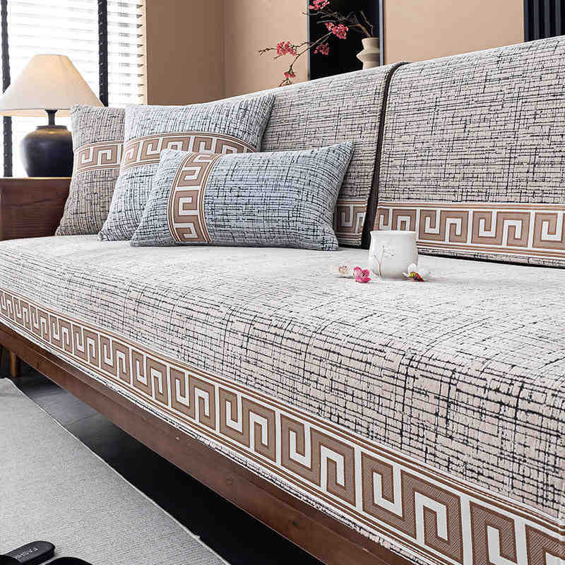 New Chinese Sofa Cushion, Universal Non-Slip In All Seasons, Advanced Seat Cushion  New Chenille Cover Cloth Towel