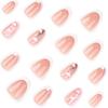 24Pcs French White 3D Heart Design False Nails for Women Manicure Use