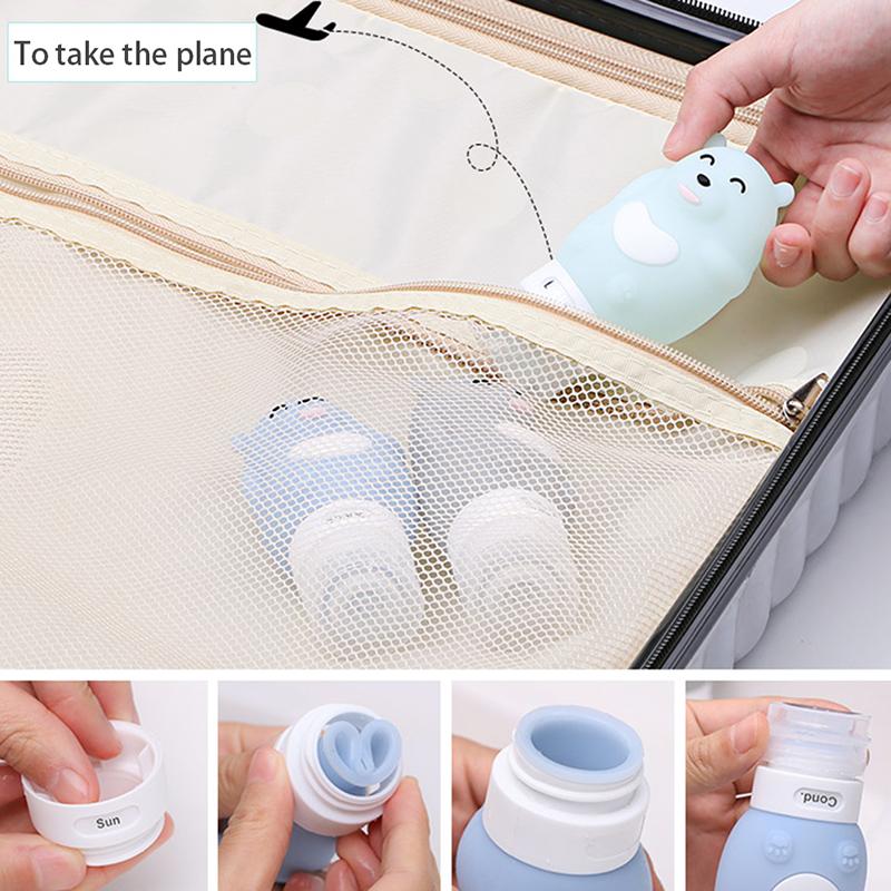 Botellas de Viaje Portátiles de Silicona Recargables Cosméticas Champú Gel de Ducha Kits Squeeze para Loción Champú Contenedores de Baño