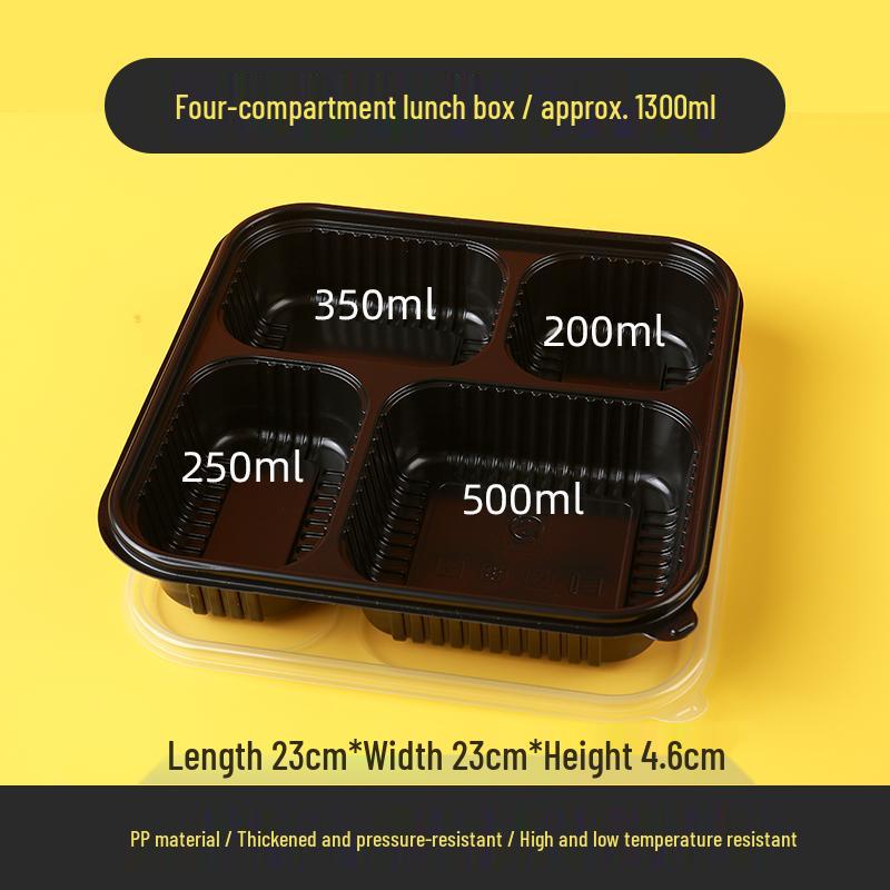 Утолщенный пластиковый ланч-бокс пищевого качества с 3, 4 или 5 отделениями