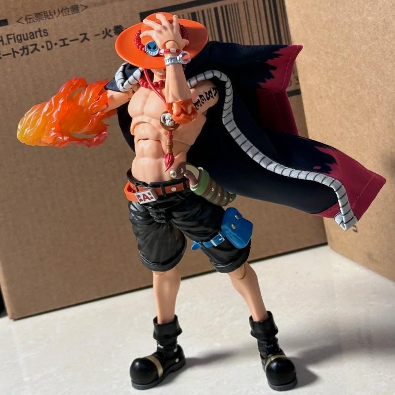 18cm Portgas D Ace Anime One Piece Figurine d'Action Articulée en PVC Décoration de Bureau Ornement Maquette Garçon Jouets Exquis Cadeaux