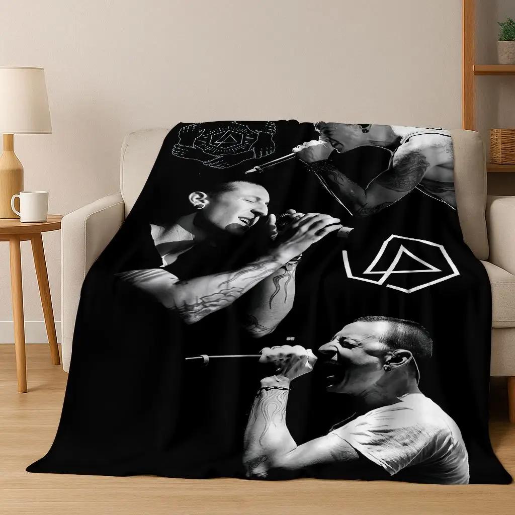Classic L-Linkin Park Sign Rock Band Art Flannel Blanket,Cozy Soft Throw Blanket for Home Bedroom Bed Sofa Picnic Cover Gift Kid