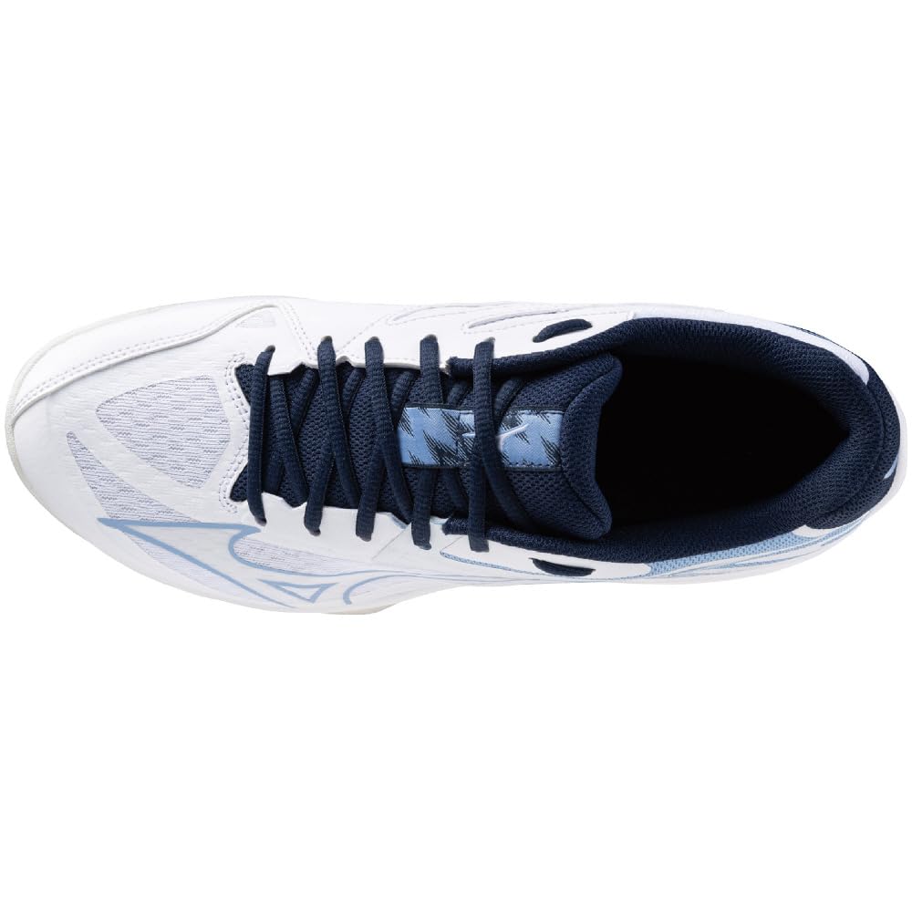 Mizuno Thunder Blade Z Volleyball Club White x Sax x Size Shoes, Activities, Indoor, Wide, Lightweight, Indoor, Entry, Beginner, Navy, 24.0 cm, 2.5E