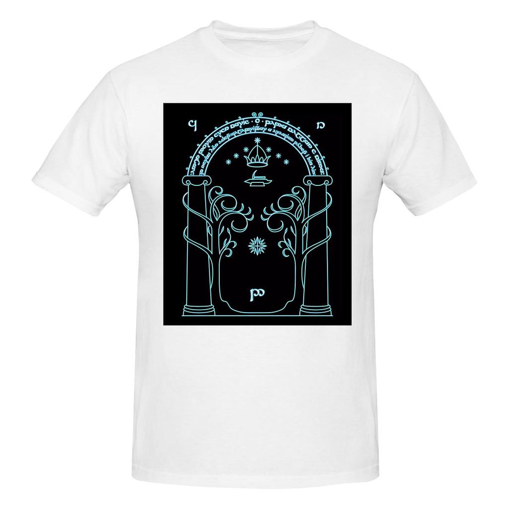 Gate To Moria Light Blue Vintage Tshirt Artistic And Minimalist Bright Colors Tees