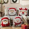 1-10PCS Christmas Pillow Cover Snowman and Reindeer Digital Print Sofa Cushion for Home Office and Living Room Holiday Decor