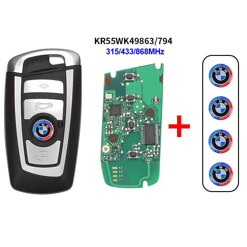 4 Buttons BMW Smart Remote Car Key Fob KR55WK49863 PCF7945 ID49 Chip 315/433/868MHz Uncut Key CAS4 FEM For 3 5 7 Series F30 F10 cwsh87