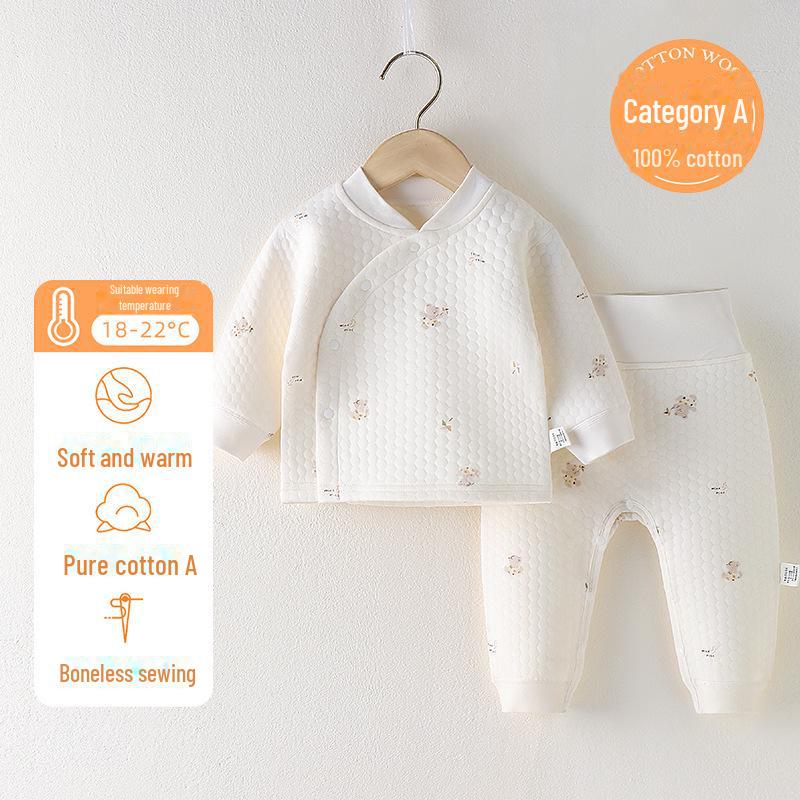 

Унисекс детский теплый костюм с высокой талией и защитой живота - Нижнее белье из хлопка осень/зима 59 cm