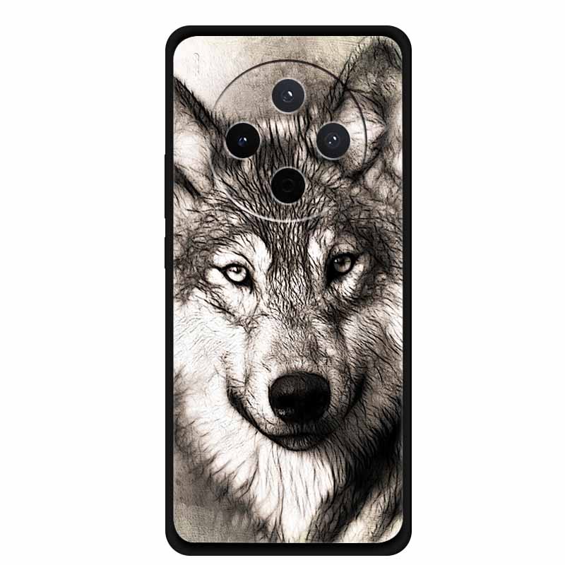 For vivo Y500 Pro 5G Case Flowers Soft Silicone TPU Phone Cases for vivoY500 Pro Shockproof Cool Wolf Animals Protective Cover