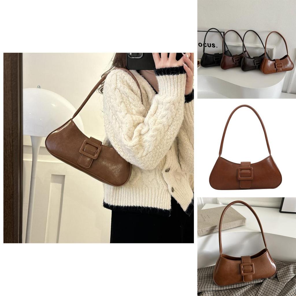Stylish Minimalist Ins Small Batch Bag Pu Material Street Fashion Shoulder Bag 2023 Winter New Bag