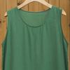 Women Tops Sleeveless Round Neck Front Slit Design T-Shirt Pure Color Loose Fit Summer Casual Camisole Vacation Office Date Wear