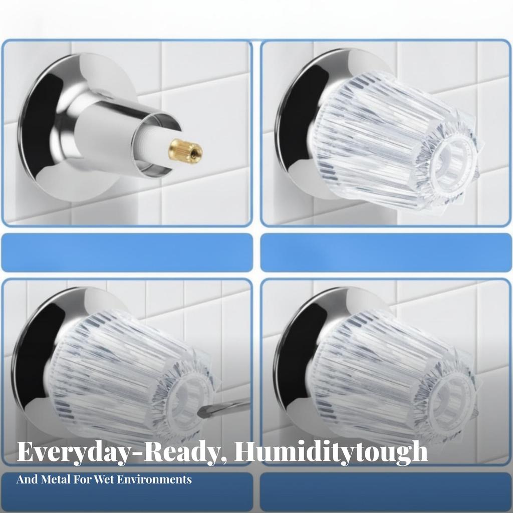 3 Pieces Shower Knob Replacement Kit Long-Lasting 12-Tooth Valve Handle And