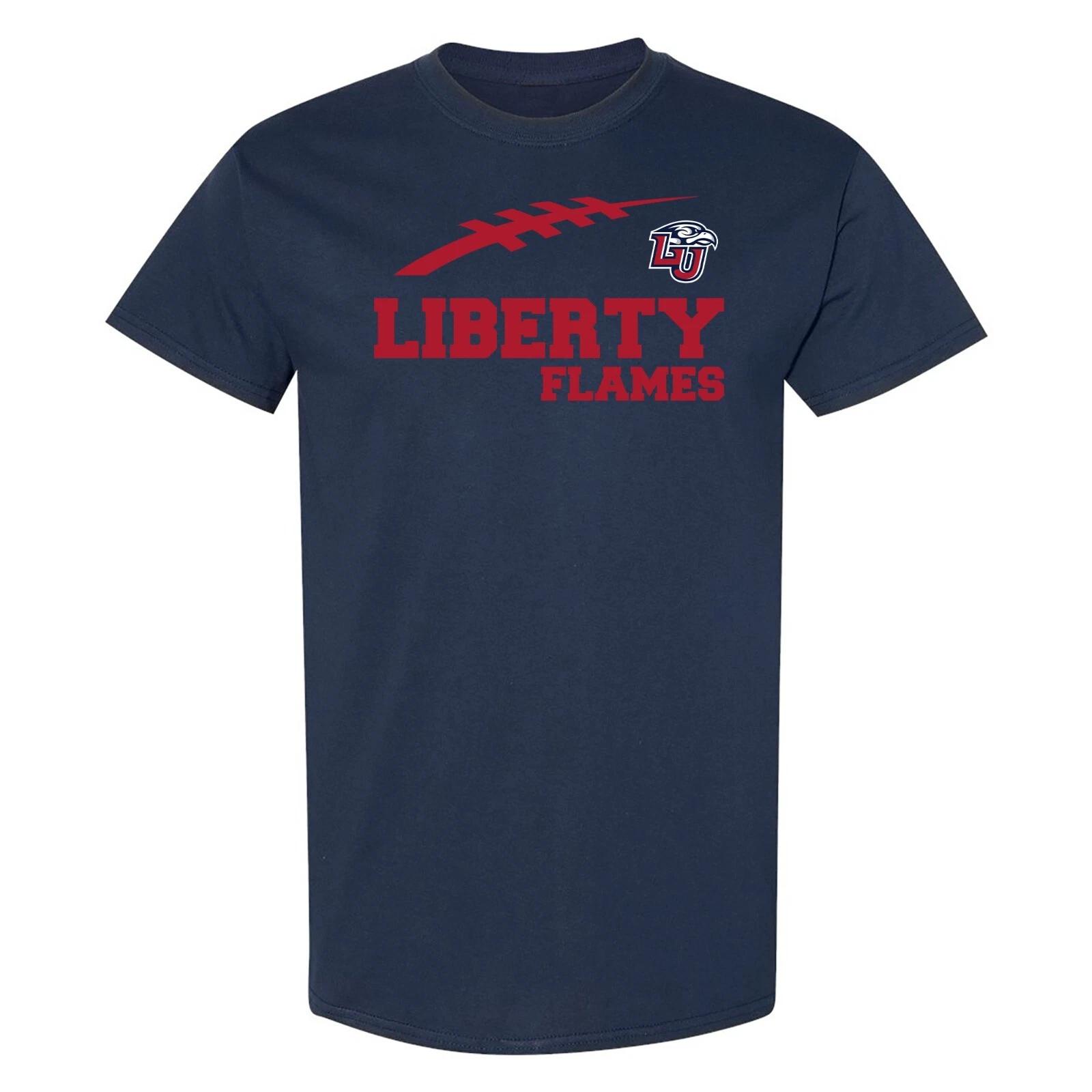 Liberty Flames Football Horizon T-Shirt - Navy 3XL