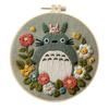 1 PC Totoro Flower Pattern Embroidery DIY Fabric Craft Set with Tools