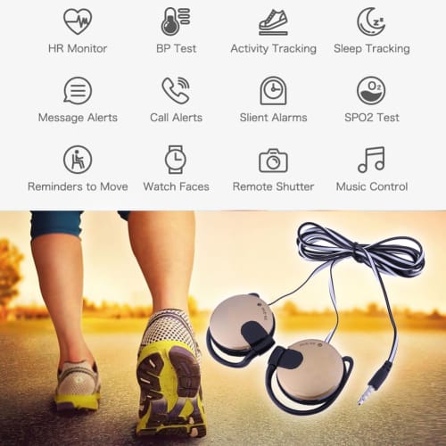 Wired Clip-on Headphones with 3.5mm Earhooks for Fitness | Hiking, Exercise, Over-Ear Gaming, Sports, and Mobile Phone Accessories, Yoga, Exercise, an