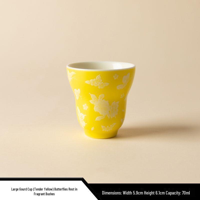 Exquisite Ladies White Porcelain Gourd Tea Cup Set