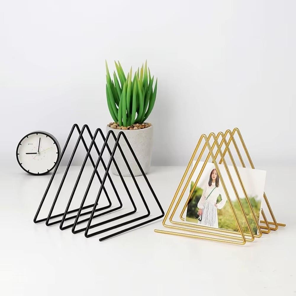 Simple Triangle Storage Rack Iron Geometric Display Stand Holder Multifunction Small Bookshelf Desktop Decoration