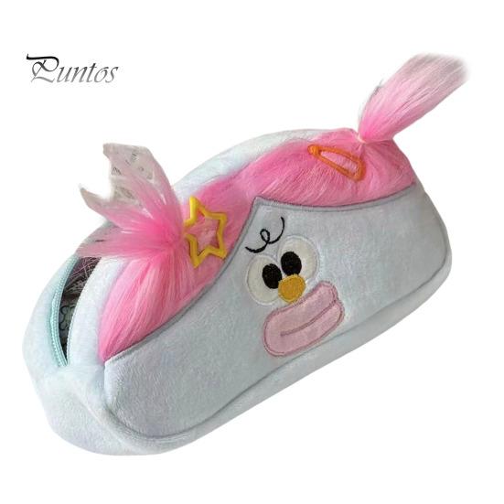 

Забавный пенал для жареных волос, пенал для кукол с длинными волосами, вместительная коробка-органайзер на молнии, сумка для хранения, органайзер для канцелярских принадлежностей синий