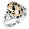 925 Sterling Silver Ring Women Gemstone Handmade Jewelry Engagement Gift Crazy Lace Agate Dalmatian Dendrite Opal Eudialyte Howlite K2 Jasper