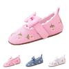 Baby Soft Sole Walking Shoes Floral Embroidered Cotton Upper Adjustable Strap Infant Toddler Prewalker Footwear