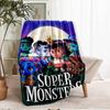 Super Monsters Theme Printed Blanket - Perfect for Couch, Bed, Travel & Outdoor Use | Machine Washable, Cozy & Durable.