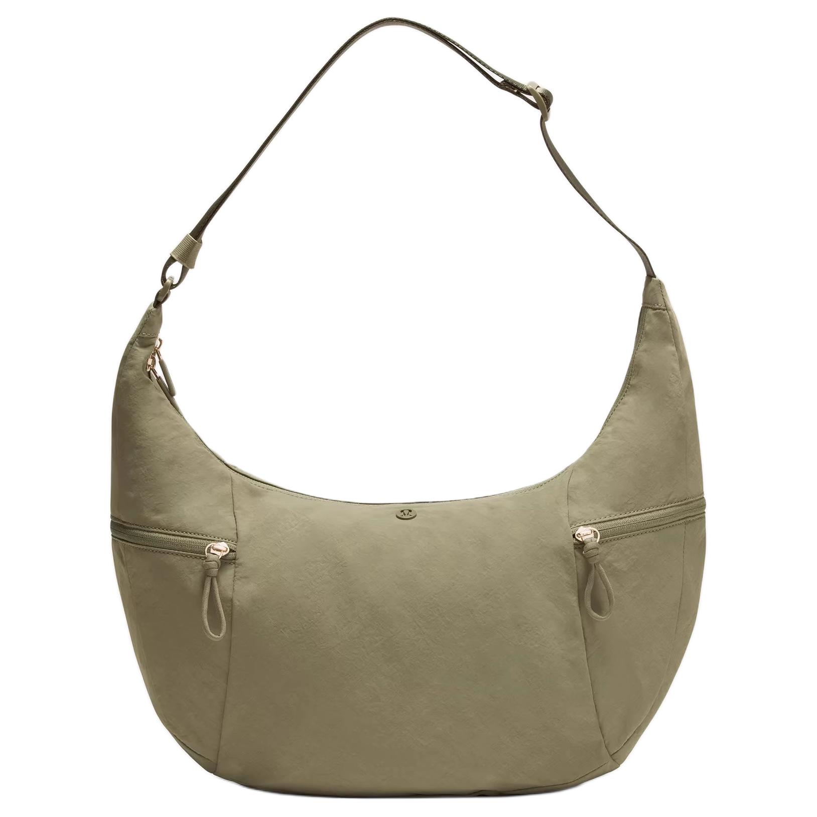 Lululemon Large Slouchy 13L Classic Logo Design Nylon Shoulder Bag Women bags Laurel-Green LU9CADS-062214 Laurel Green