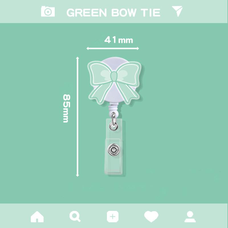 

Retractable Nylon Cord Pull Reel Keychains Bow Spring Buckle Clasp Acrylic Key Ring Recoil Id Card Holder Sporty Multiple Tools зелёный