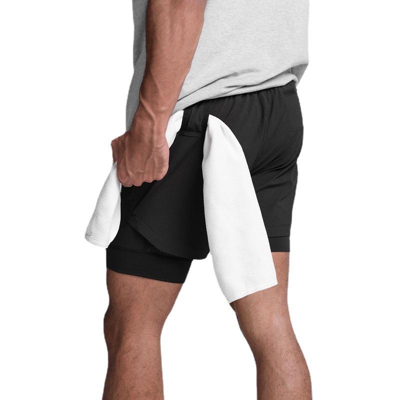Men's Summer Muscle Size Shorts Simple Leisure Quick-Drying Shorts Exercise Loose Belt Bile Blue Ball Shorts Fitness Stretch 5" Shorts