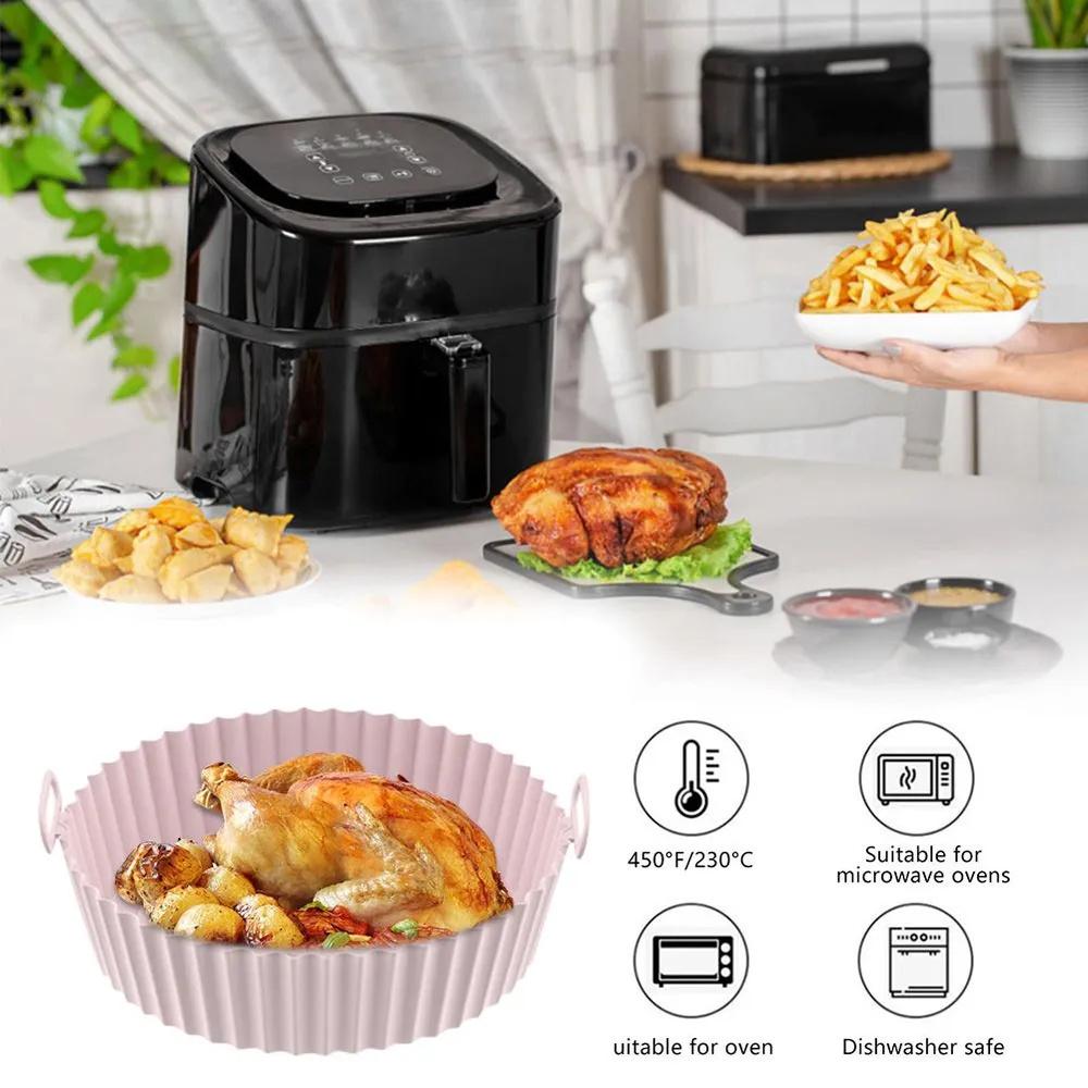 Food Grade  Fryer Silicone Baking Tray High Temperature Resistant Silicone Thick Baking Tray Cake Pizza Non-stick Baking Tray