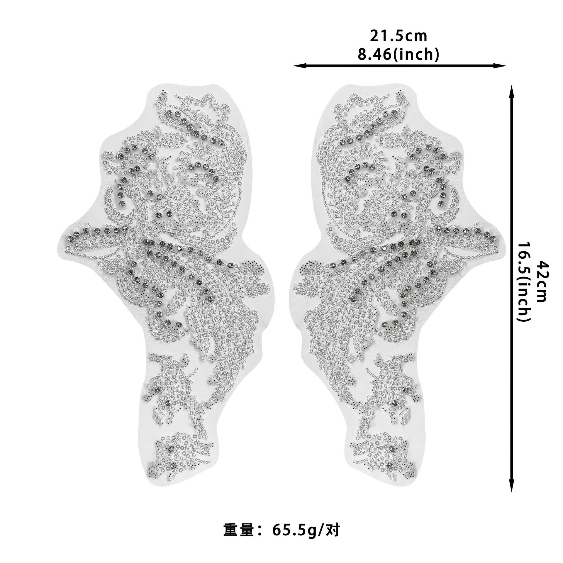 

Белая сетка Ручная работа Бисероплетение Тканевая наклейка Декоративные аксессуары Свадебное платье Одежда для выступлений Аксессуары Передний воротник к цветку Тканевая наклейка 7493 pair
