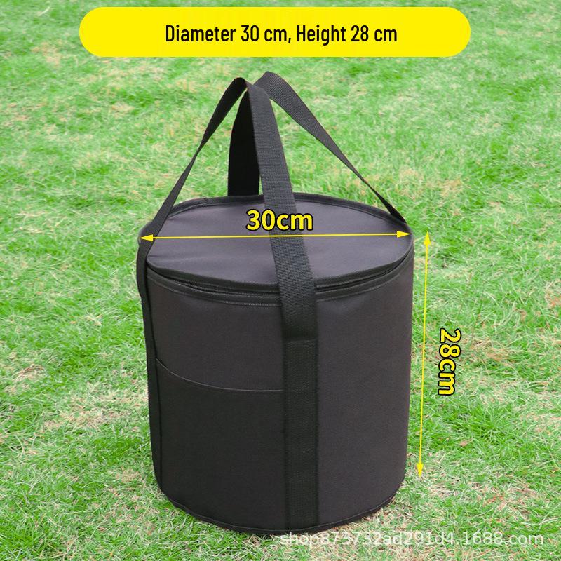 Black Insulated Oxford Cloth Camping Tote Bag