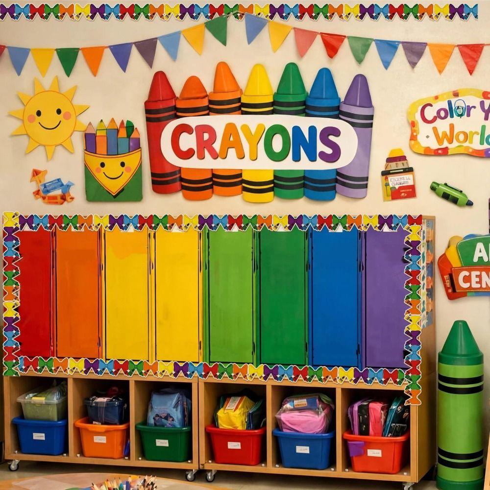 Cartoon Pattern Classroom Border Sticker Self Adhesive Wall Decor Trim  Classroom Decoration