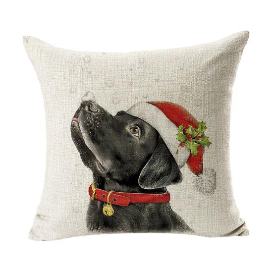 Weihnachten Tier Hund Leinen Kissenbezug Kissenbezug Sofa Bett Auto Cafe Büro Dekor