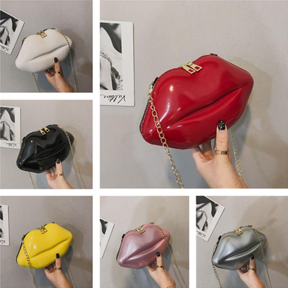 

Сумка Цепочка Сумка для монет Мини Кроссбоди Мессенджер Ранец для губ ПВХ Сумки Губы Форма Цепочка Сумка через плечо