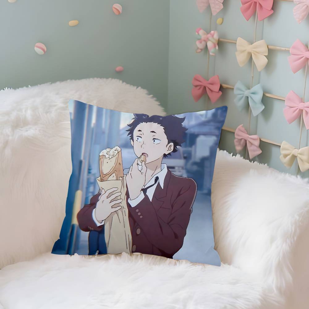 Anime A S-Silents-Voices Pillow Case Cushion Cover Soft Cute Throw Pillow Case For Car Sofa Pillowcase Polyester With Zipper