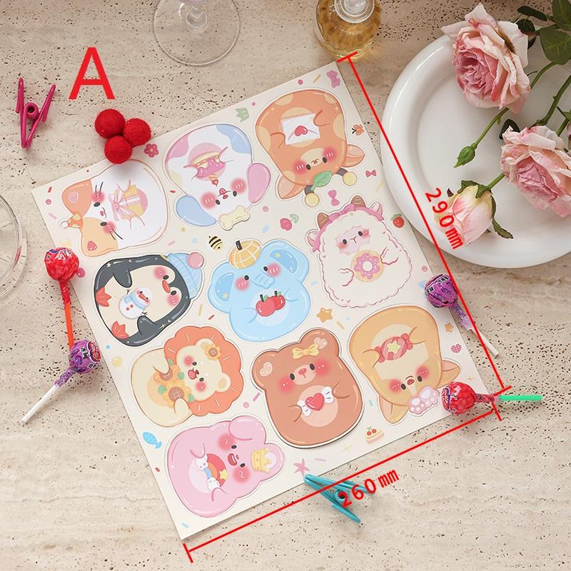 5 Sheets Cartoon Bear Lollipop Cards Multi Bear Heart Paper Cards For Wedding Valentines Day Candy Wrapping Decor Supplies