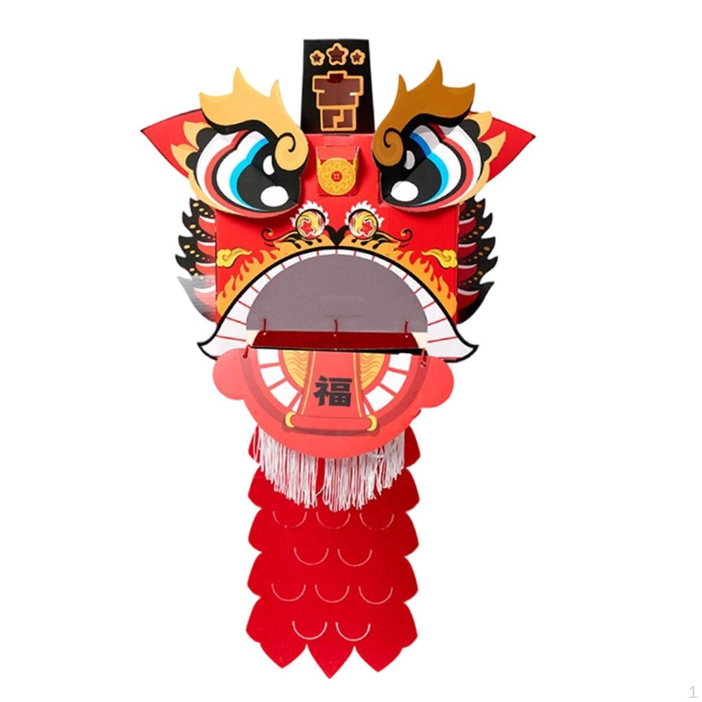 Chinese Lion Dance DIY Crafts Kit Year Decoration, Handmade Head Ornament for