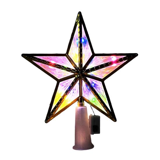 LED Christmas Tree Topper Star Moon Decoration Acrylic Xmas Ornament Energy Saving Shining Lamp Festive Home Room Decor
